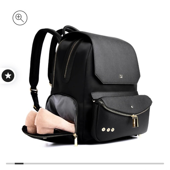 Lux & Nyx THE ZOE 15” LAPTOP BACKPACK black with gold hardware - Picture 3 of 15